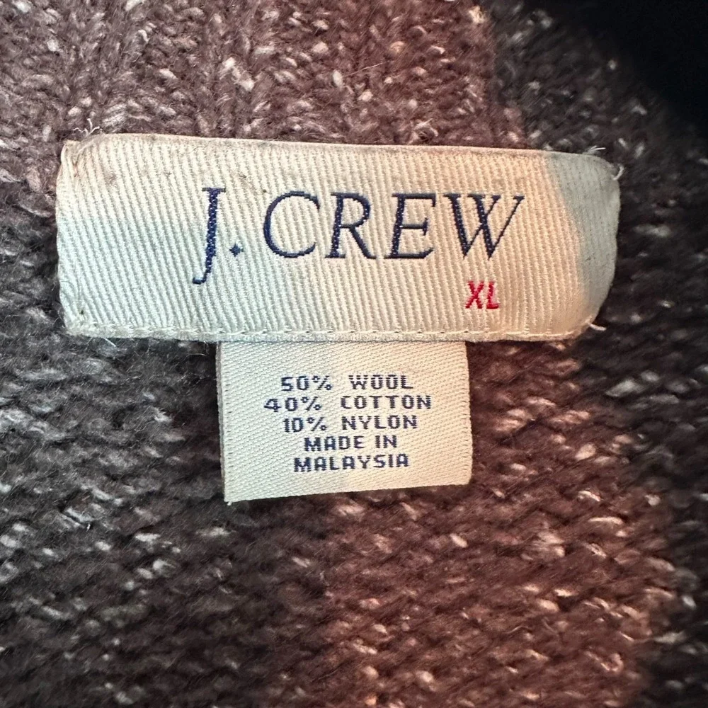 J.Crew Vintage 90s Wool Marled Speck‎ Donegal Sweater XL Brown 3D Chunky Dadcore